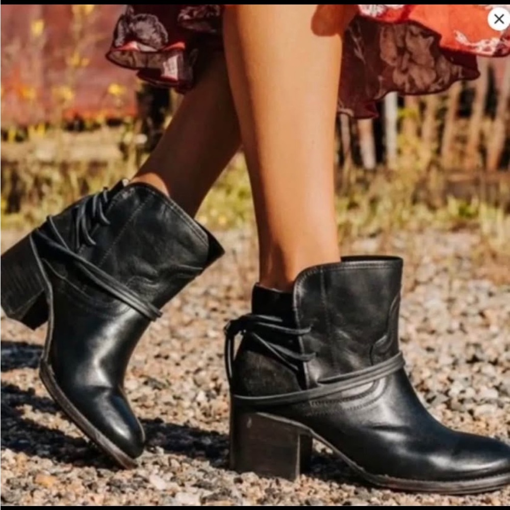Freebird by Steven Black Leather Ankle Booties